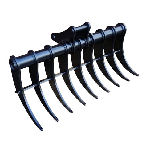 mini excavator land clearing rake|fang rake for mini excavator.